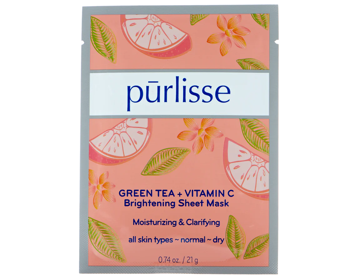 Load image into Gallery viewer, Purlisse Green Tea + Vitamin C Brightening Sheet Mask

