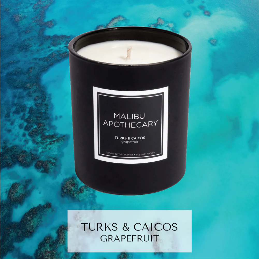 Load image into Gallery viewer, Malibu Apothecary Turks &amp; Caicos: Grapefruit Scented Candle
