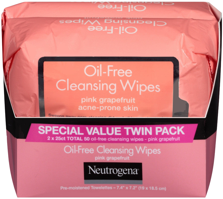 Load image into Gallery viewer, Neutrogena Pink Grapefruit Oil-Free Cleansing Wipes Twin Pack
