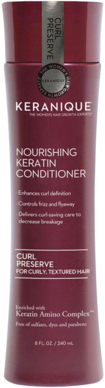 Keranique Curl Preserve Nourishing Keratin Conditioner For Curly, Textured Hair