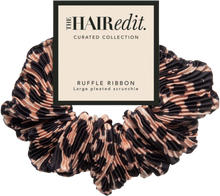 Load image into Gallery viewer, The Hair Edit Leopard Ruffle Ribbon Scrunchie
