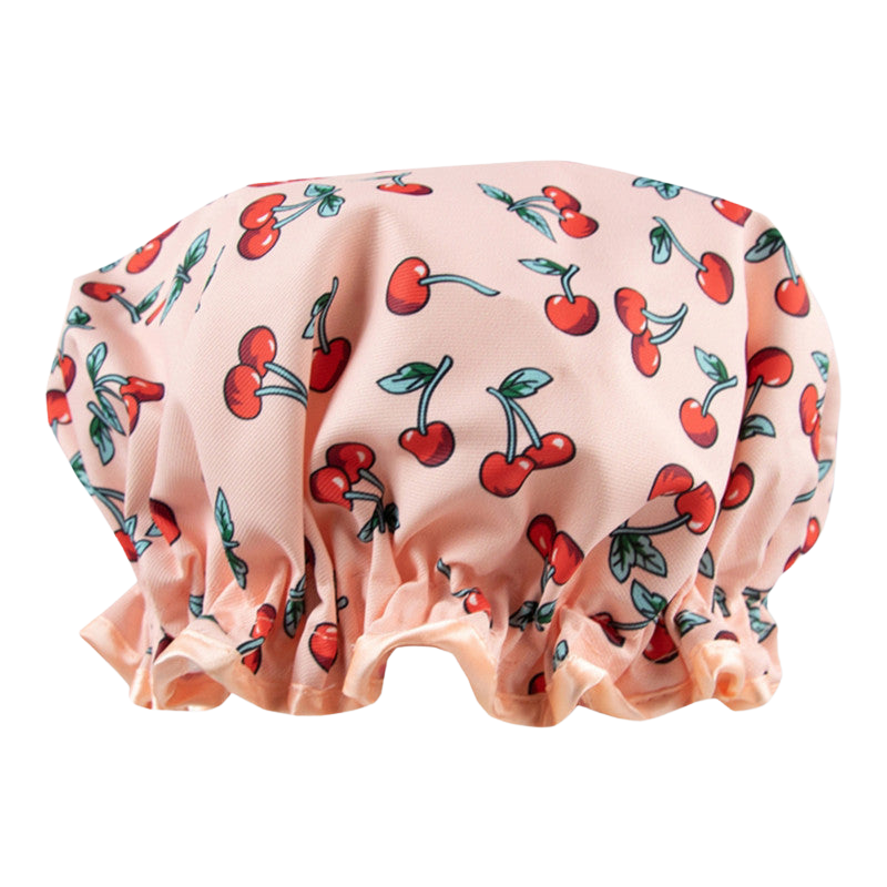 Load image into Gallery viewer, The Vintage Cosmetic Company Cherry Print Shower Cap
