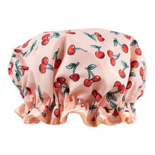 Load image into Gallery viewer, The Vintage Cosmetic Company Cherry Print Shower Cap
