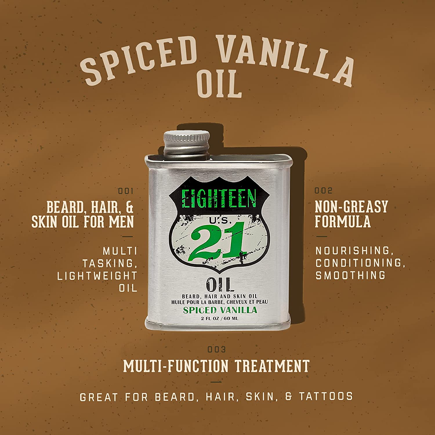 Load image into Gallery viewer, 18.21 Man Made Spiced Vanilla Oil Beard, Hair &amp; Skin Oil

